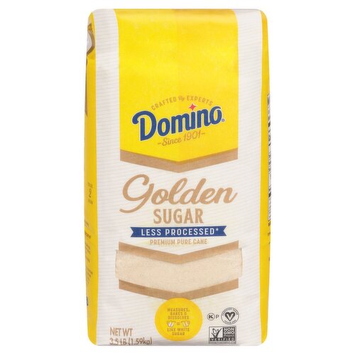 Domino Less Processed Premium Pure Cane Golden Sugar, 3.5 lb