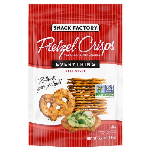 Snack Factory Pretzel Crisps Everything Deli Style Pretzel Crackers, 7.2 oz