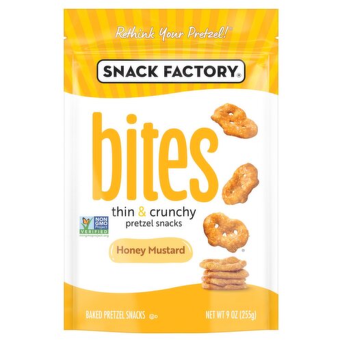 Snack Factory Bites Honey Mustard Baked Pretzel Snacks, 9 oz