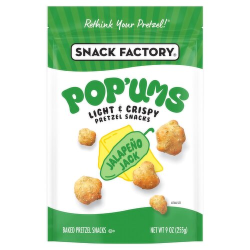 Snack Factory Pop'ums Jalapeño Jack Baked Pretzel Snacks, 9 oz