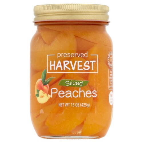 Preserved Harvest Sliced Peaches, 15 oz