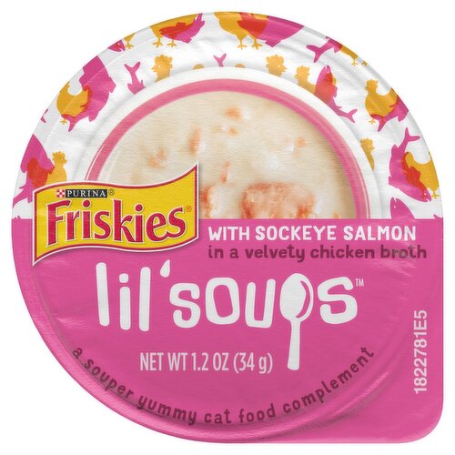 Purina Friskies Lil Soups with Sockeye Salmon in a Velvety Chicken Broth Cat Food 1.2 oz Fairway