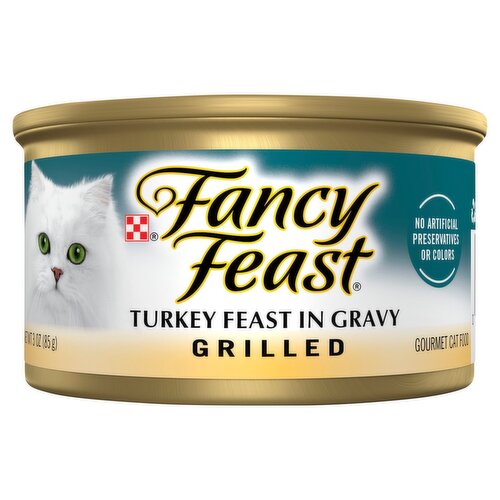 Purina Fancy Feast Turkey Feast in Gravy Grilled Gourmet Cat Food, 3 oz