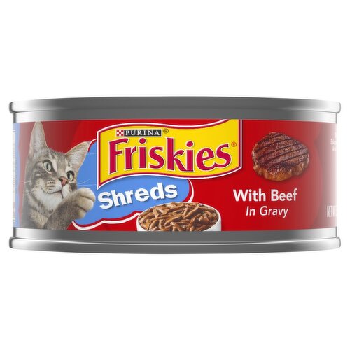 Purina Friskies Shreds with Beef in Gravy Cat Food, 5.5 oz