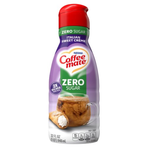 Nestlé Coffee Mate Zero Sugar Italian Sweet Creme Coffee Creamer, 32 fl oz