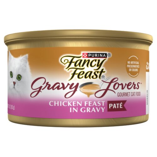 Purina Fancy Feast Gravy Lovers Chicken Feast in Gravy Paté Gourmet Cat Food, 3 oz