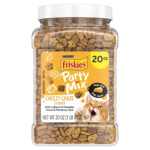 Purina Friskies Party Mix Cheezy Craze Crunch Cat Treats, 20 oz