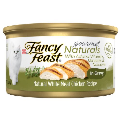 Purina Fancy Feast Gourmet Naturals White Meat Chicken Recipe in Gravy Cat Food, 3 oz