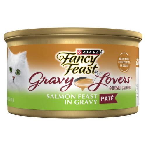 Purina Fancy Feast Gravy Lovers Salmon Feast in Gravy Paté Gourmet Cat Food, 3 oz