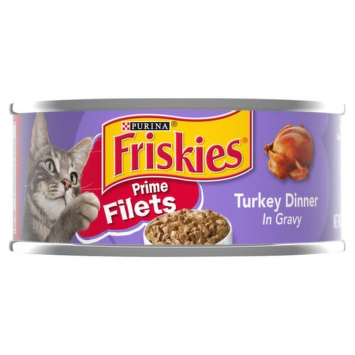 Purina Friskies Prime Filets Turkey Dinner in Gravy Cat Food, 5.5 oz