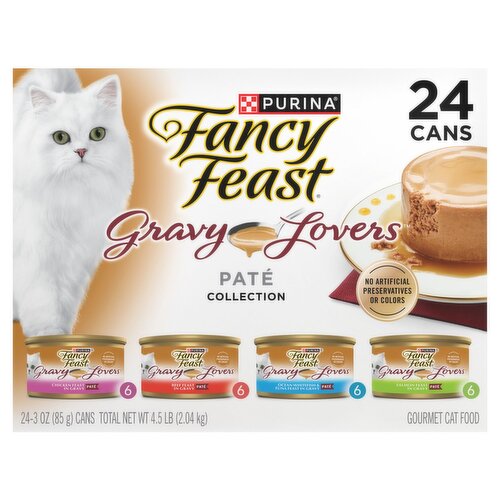 Purina Fancy Feast Gravy Lovers Paté Collection Gourmet Cat Food, 3 oz, 24 count