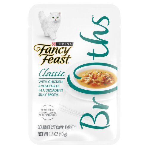 Purina Fancy Feast Broths Classic Gourmet Cat Complement, 1.4 oz