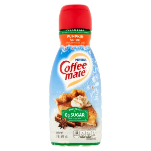 Nestlé Coffee Mate Pumpkin Spice Zero Sugar Non-Dairy Creamer, 32 fl oz