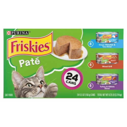 Purina Friskies Paté Cat Food, 5.5 oz, 24 count