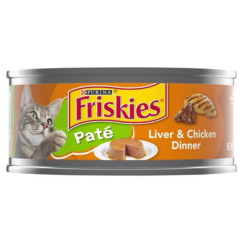 Purina Friskies Paté Liver & Chicken Dinner Cat Food, 5.5 oz