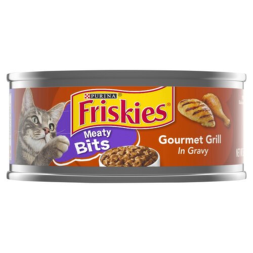 Purina Friskies Meaty Bits Gourmet Grill in Gravy Cat Food, 5.5 oz