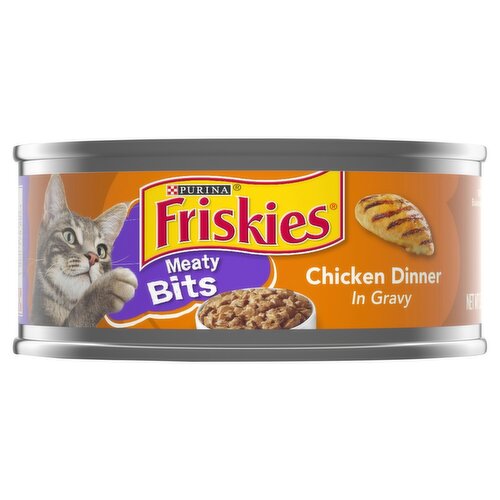 Purina Friskies Meaty Bits Chicken Dinner in Gravy Cat Food, 5.5 oz