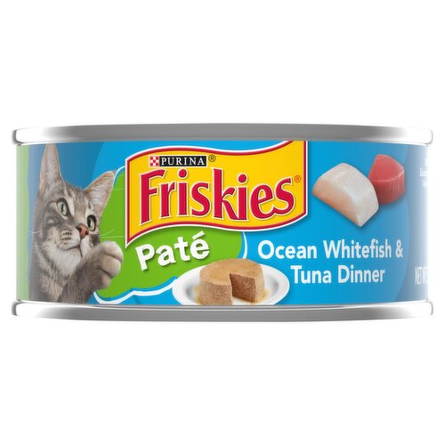 Purina Friskies Paté Ocean Whitefish & Tuna Dinner Cat Food, 5.5 oz