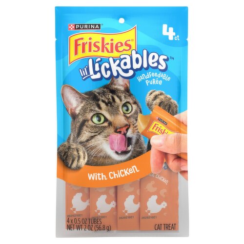 Purina Friskies Lil' Lickables Handfeedable Purée with Chicken Cat Treat, 0.5 oz, 4 Count