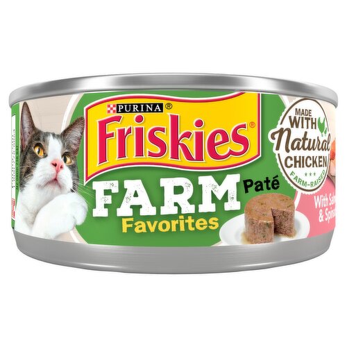 Purina Friskies Farm Favorites Paté with Salmon & Spinach Cat Food, 5.5 oz