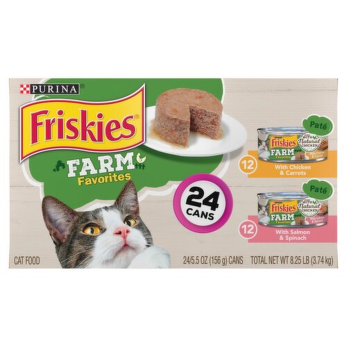 Purina Friskies Farm Favorites Paté Cat Food, 5.5 oz, 24 count