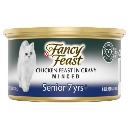 Purina Fancy Feast Minced Chicken Feast in Gravy Gourmet Cat Food, Senior 7yrs+, 3 oz