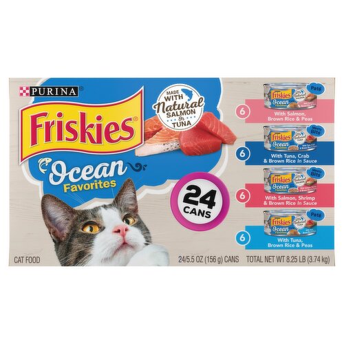 Purina Friskies Ocean Favorites Cat Food, 5.5 oz, 24 count