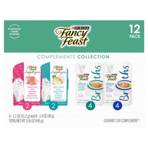 Purina Fancy Feast Complements Collection Gourmet Cat Complement, 12 count, 15.6 oz,