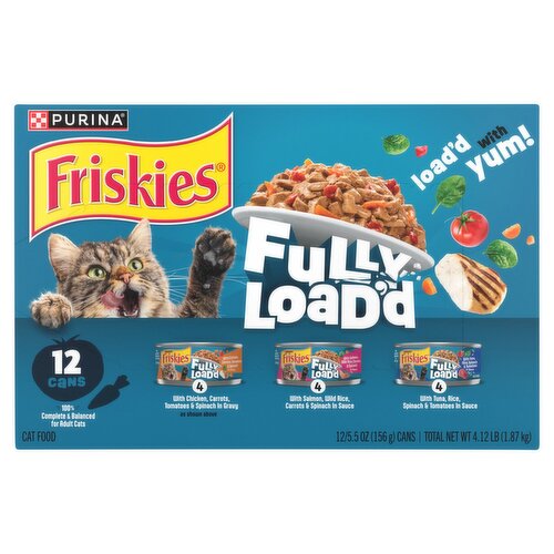 Purina Friskies Fully Load'd Wet Cat Food VP Chicken, Salmon, or Tuna in Wet Cat Gravy - 12 ct. Cans