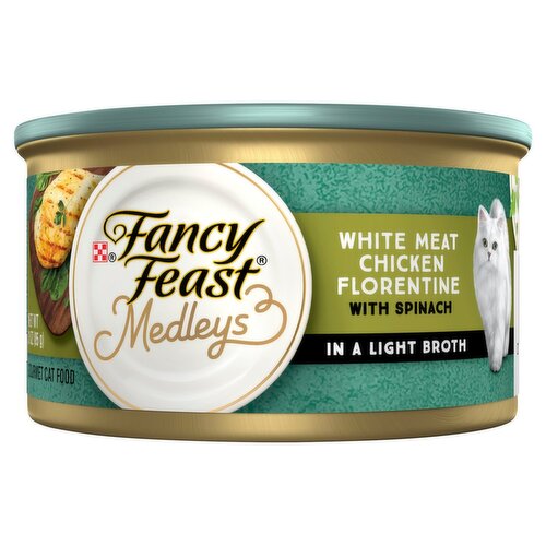 Purina Fancy Feast Medleys White Meat Chicken Florentine with Spinach Gourmet Cat Food, 3 oz