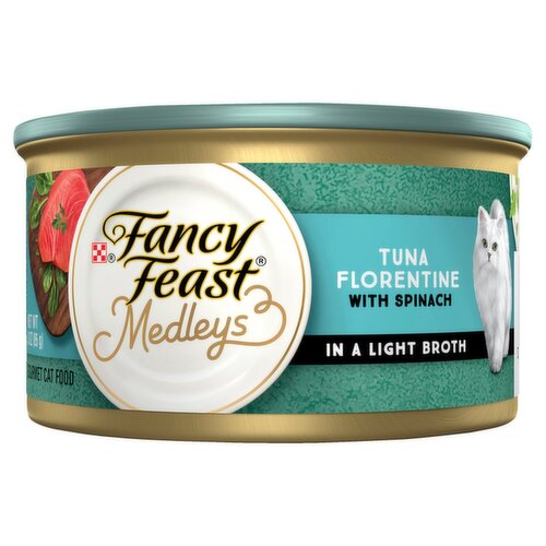 Purina Fancy Feast Medleys Tuna Florentine with Spinach Gourmet Cat Food, 3 oz