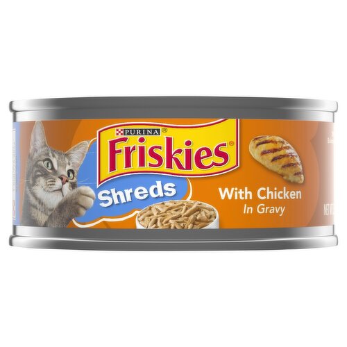 Purina Friskies Shreds with Chicken in Gravy Cat Food, 5.5 oz