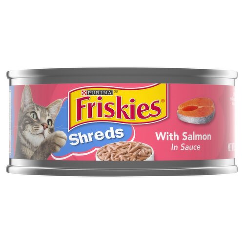 Purina Friskies Shreds with Salmon in Sauce Cat Food, 5.5 oz