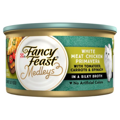 Purina Fancy Feast Medleys White Meat Chicken Primavera Gourmet Cat Food, 3 oz