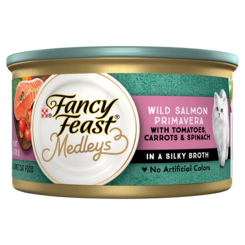 Purina Fancy Feast Medleys Wild Salmon Primavera Gourmet Cat Food, 3 oz