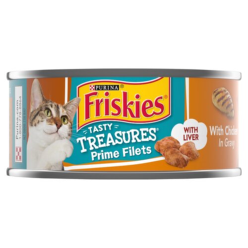 Purina Friskies Tasty Treasures Chicken in Gravy with Liver Cat Food, 5.5 oz