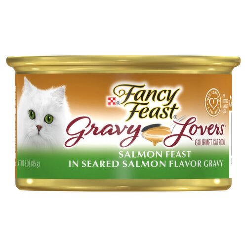 Purina Fancy Feast Gravy Lovers Salmon Feast in Seared Salmon Flavor Gravy Gourmet Cat Food, 3 oz