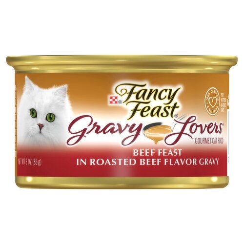 Purina Fancy Feast Gravy Lovers Beef Feast in Roasted Beef Flavor Gravy Gourmet Cat Food, 3 oz