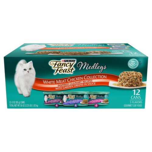 Purina Fancy Feast Medleys White Meat Chicken Collection Gourmet Cat Food 3 oz 12 count The Fresh Grocer