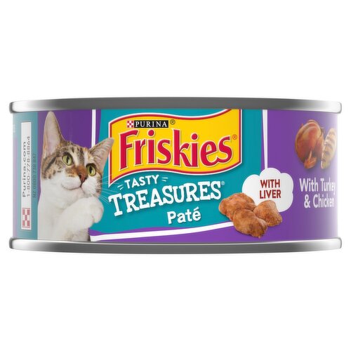 Purina Friskies Tasty Treasures Paté Turkey & Chicken with Liver Cat Food, 5.5 oz