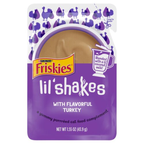 Purina Friskies Lil' Shakes Cat Food with Flavorful Turkey, 1.55 oz