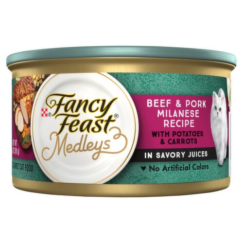 Purina Fancy Feast Medleys Beef & Pork Milanese with Potatoes & Carrots Gourmet Cat Food, 3 oz