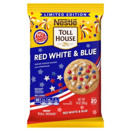 Nestlé Toll House Red White & Blue Sugar Cookie Dough with Sprinkles Limited Edition, 14 oz