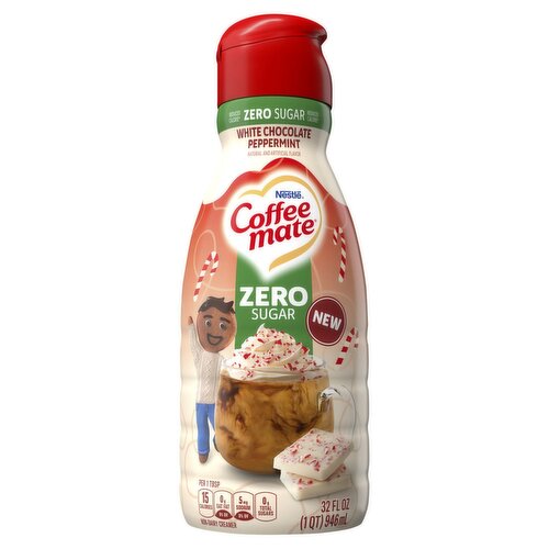 Nestlé Coffee Mate Zero Sugar White Chocolate Peppermint Non-Dairy Creamer, 32 fl oz