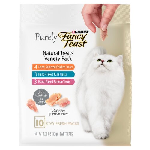 Purina Fancy Feast Purely Natural Cat Treats Variety Pack, 10 count, 1.06 oz