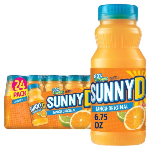 Sunny D Tangy Original Orange Flavored Citrus Punch Juice, 6.75 fl oz, 24 count