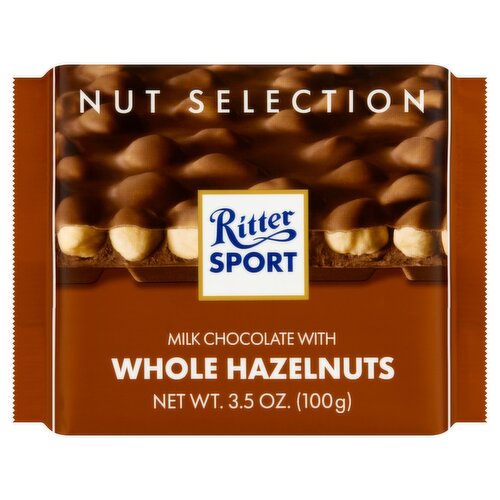 Ritter Sport Nut Selection Milk Chocolate with Whole Hazelnuts, 3.5 oz