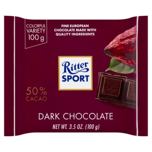 Ritter Sport Dark Chocolate, 3.5 oz