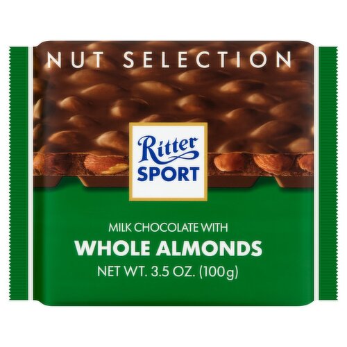 Ritter Sport Nut Selection Milk Chocolate with Whole Almonds, 3.5 oz