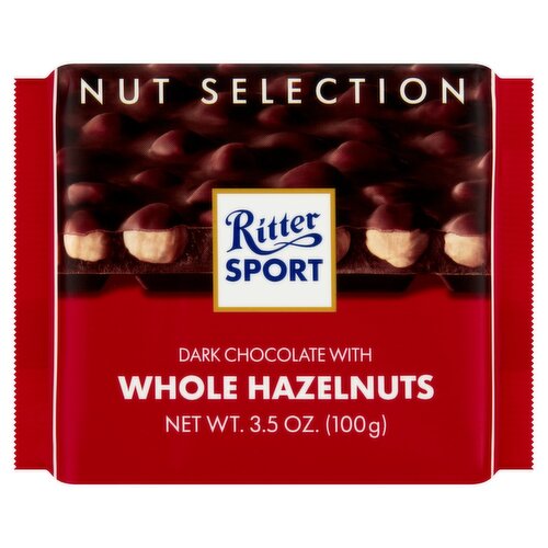 Ritter Sport Dark Chocolate with Whole Hazelnuts, 3.5 oz